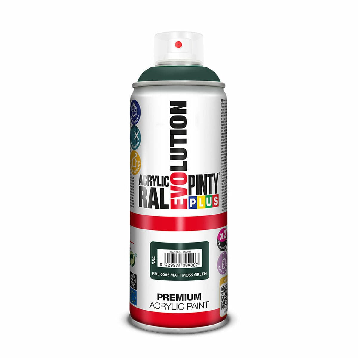 Peinture en bombe Pintyplus Evolution RAL 6005 Vert Mousse 400 ml Mat