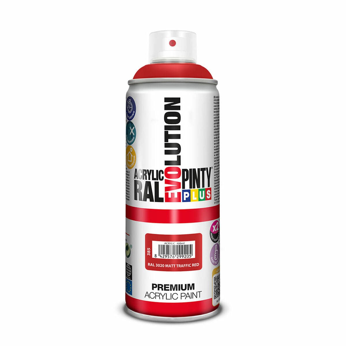 Spray Paint Pintyplus Evolution RAL 3020 Traffic Red 400 ml Matt