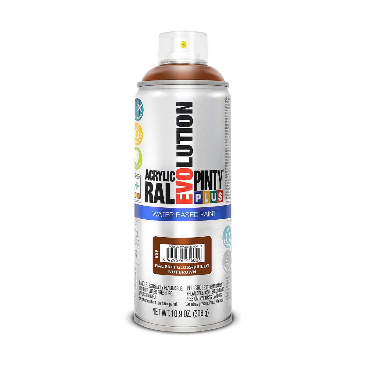 Spray Paint Pintyplus Evolution RAL 8011 Water based Nut Brown 400 ml