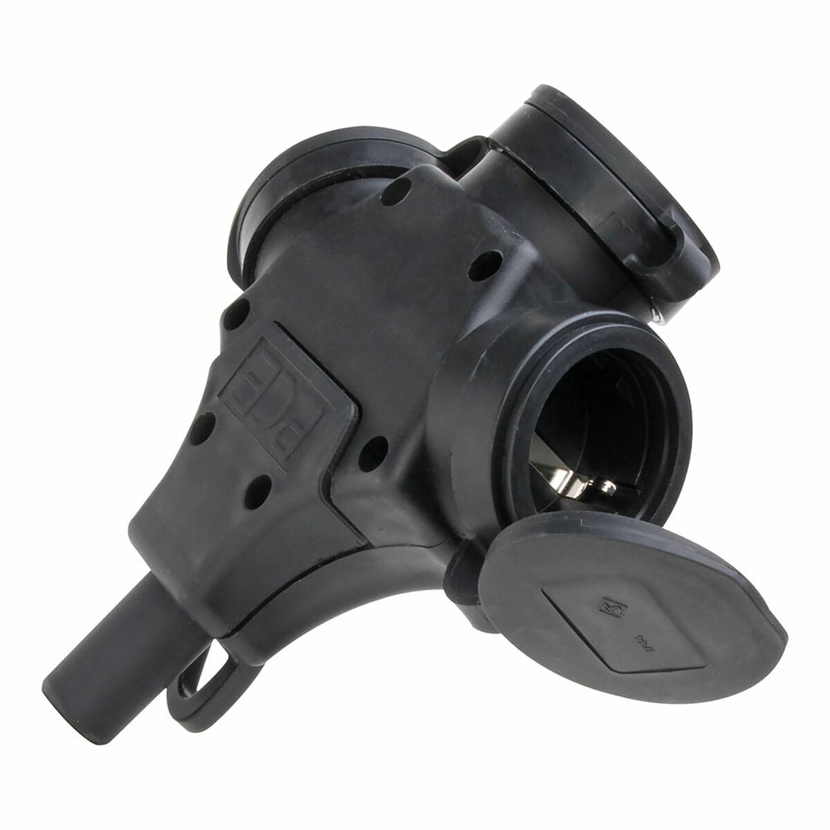 Kopp Stopcontact 2p+t Zwart 250 V met deksel