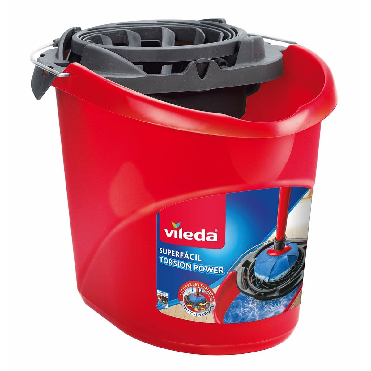 Seau de nettoyage Vileda Torsion Power Rouge Plastique 10 L