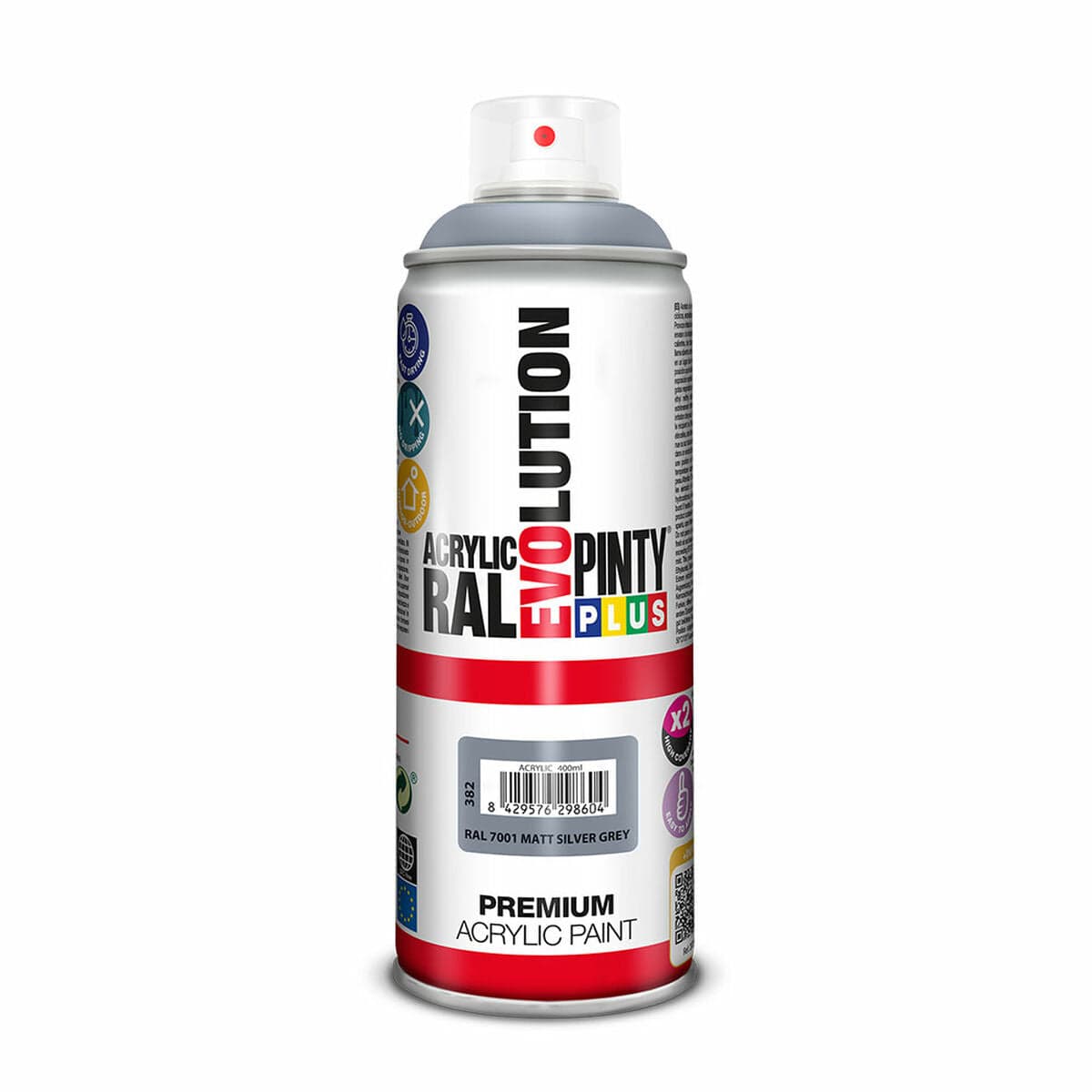 Spray Paint Pintyplus Evolution RAL 7001 Grey Silver 400 ml Matt