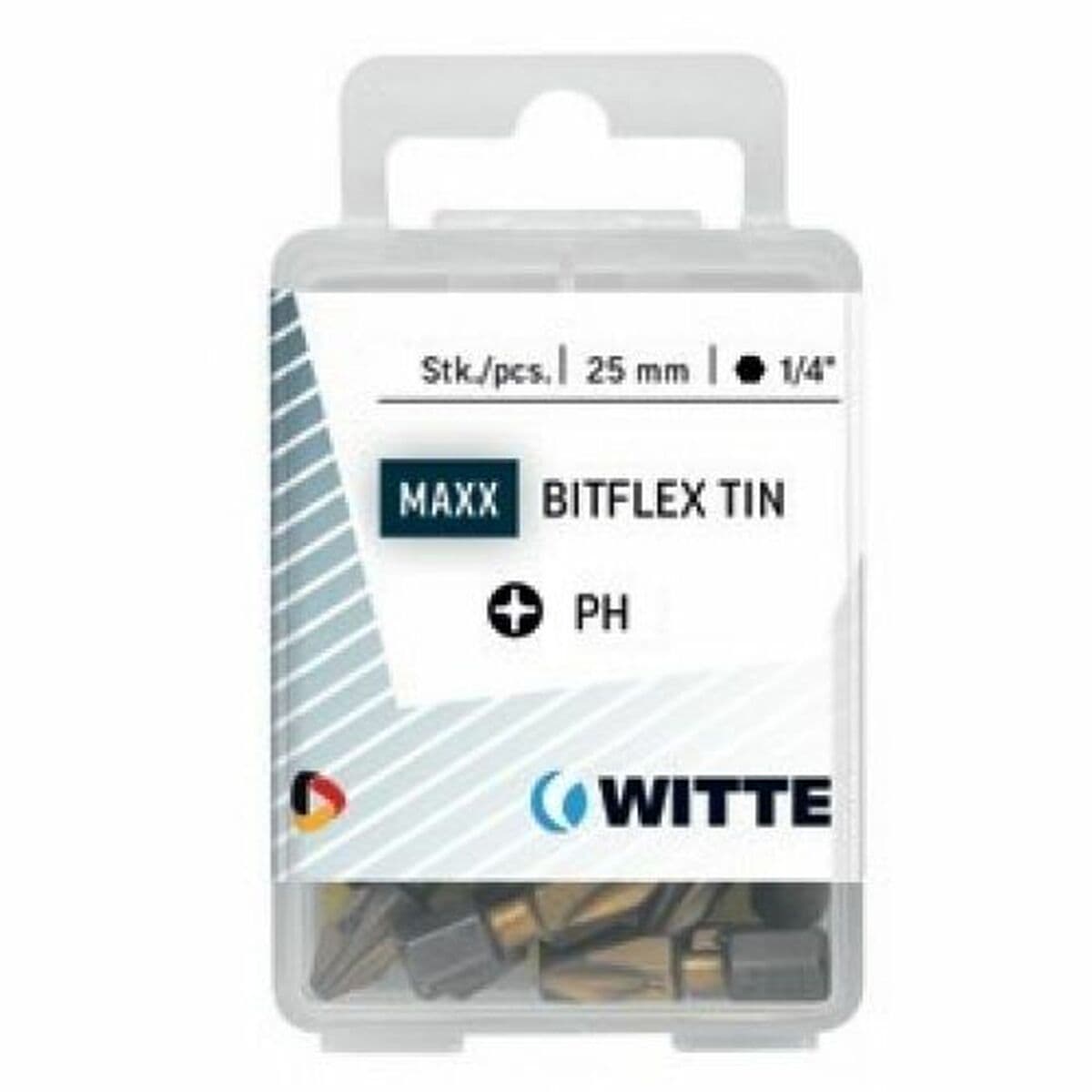 Jeu d'embouts WITTE PH 2 BITFLEX TIN PH2 15 pièces