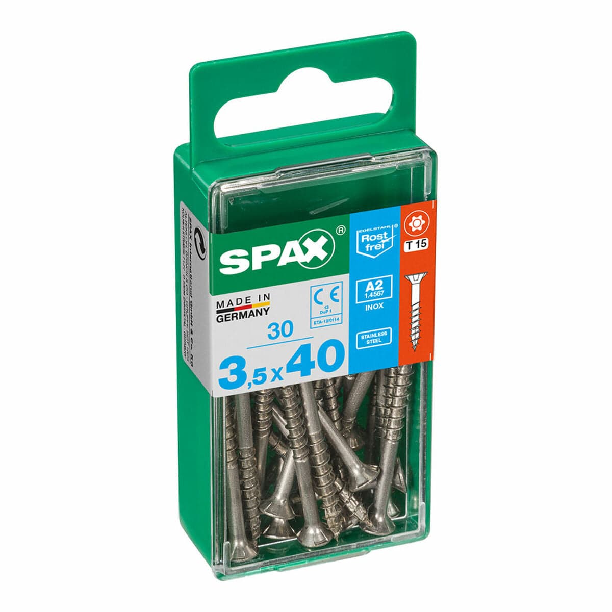 Schrauben-Box SPAX 4197000350401 Holzschraube Flachkopf (3,5 x 40 mm)