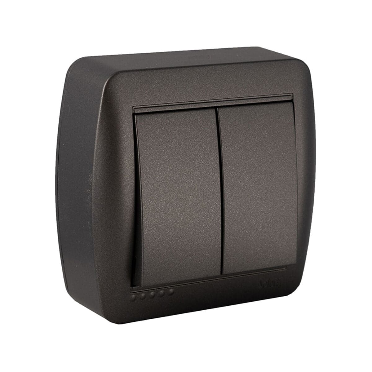 Solera Mural Double Toggle Switch 7.4 x 7.2 x 2.8 cm 250 V 10 A Graphite