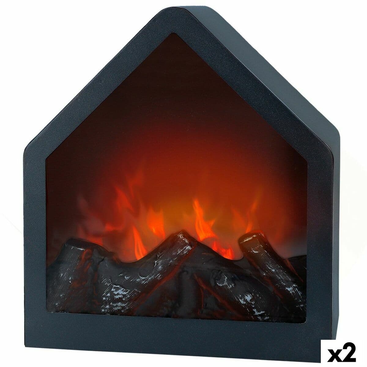 Decorative Electric Fireplace Ambients 20 x 23 x 14 cm (2 Units)
