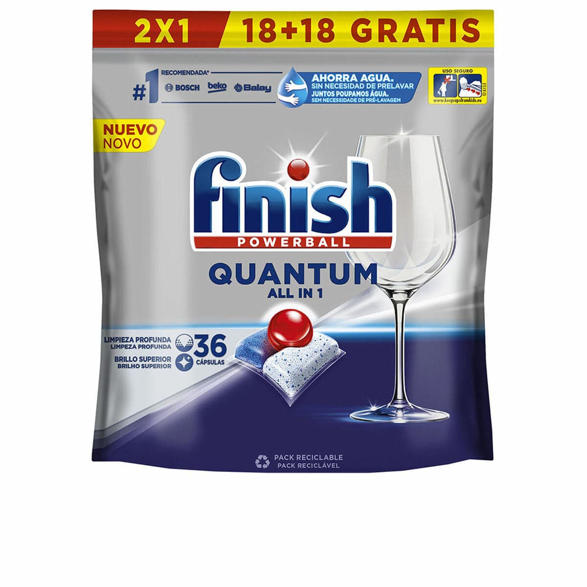Finish Quantum Geschirrspültabs, 36 Stück
