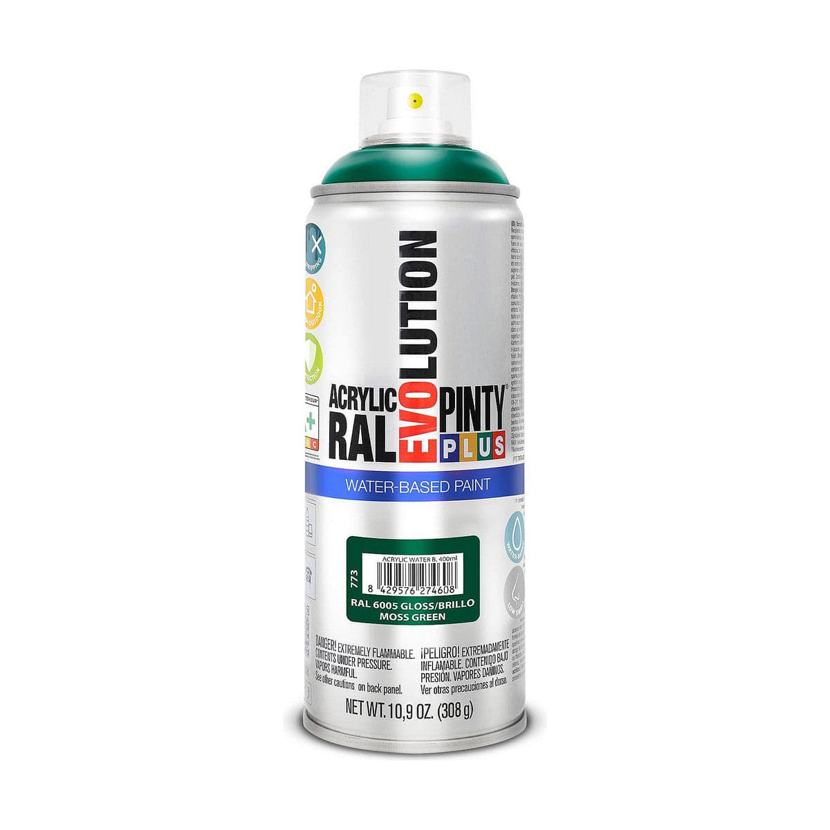 Spuitverf Pintyplus Evolution RAL 6005 Waterbasis Mosgroen 400 ml
