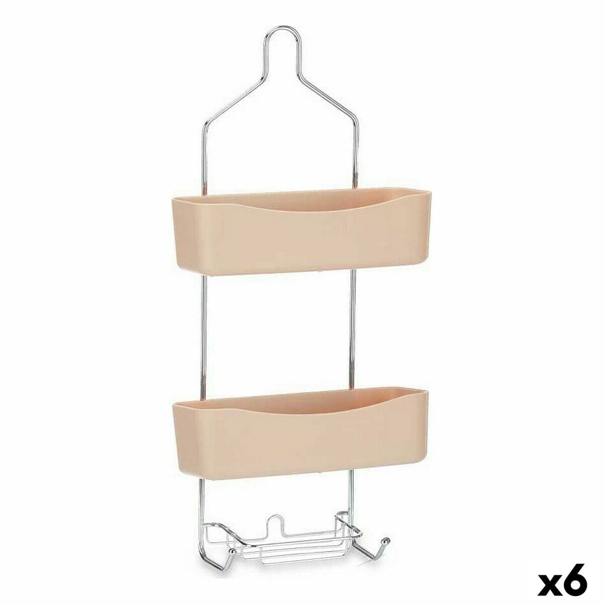 Berilo Badezimmerregale Beige Metall Kunststoff 28 x 60 x 14 cm (6 Stück)