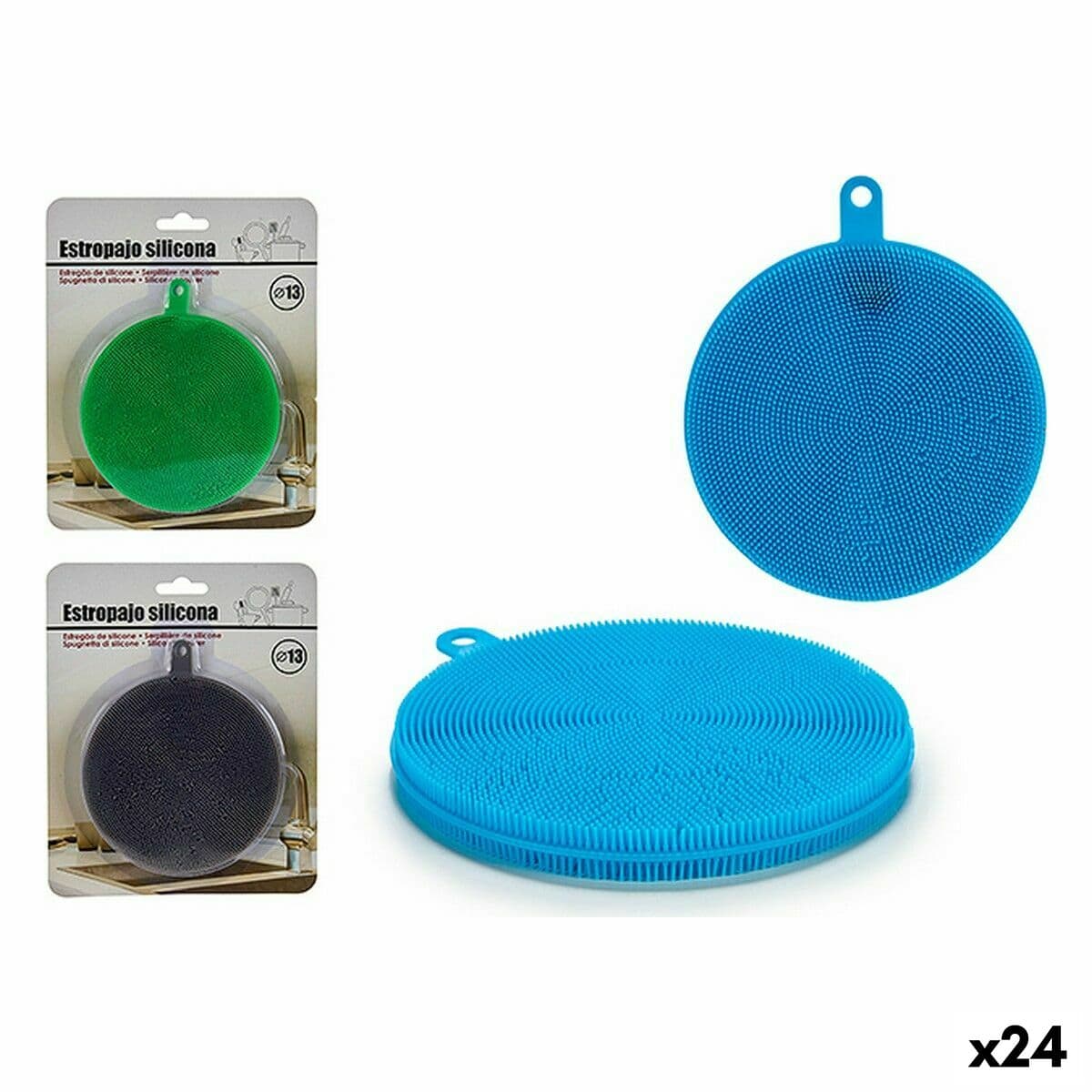 Silicone Scourer 11.5 x 1.3 x 13 cm (24 Units)