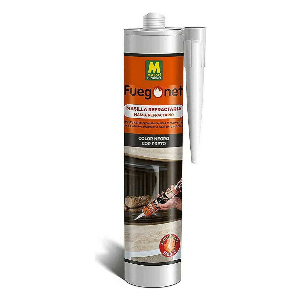 Vuurvaste kit Massó Zwart 300 ml Refractor