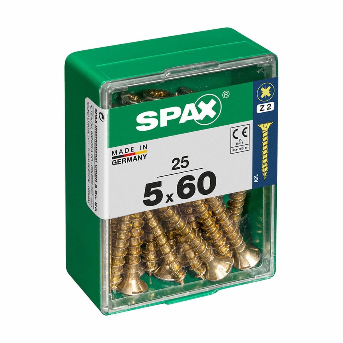 Schraubenschachtel SPAX Holzschrauben Flachkopf (5 x 60 mm) (5,0 x 60 mm)