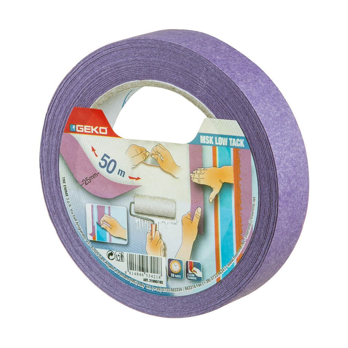 Ruban Adhésif de Masquage Geko Violet Papier 25 mm x 50 m