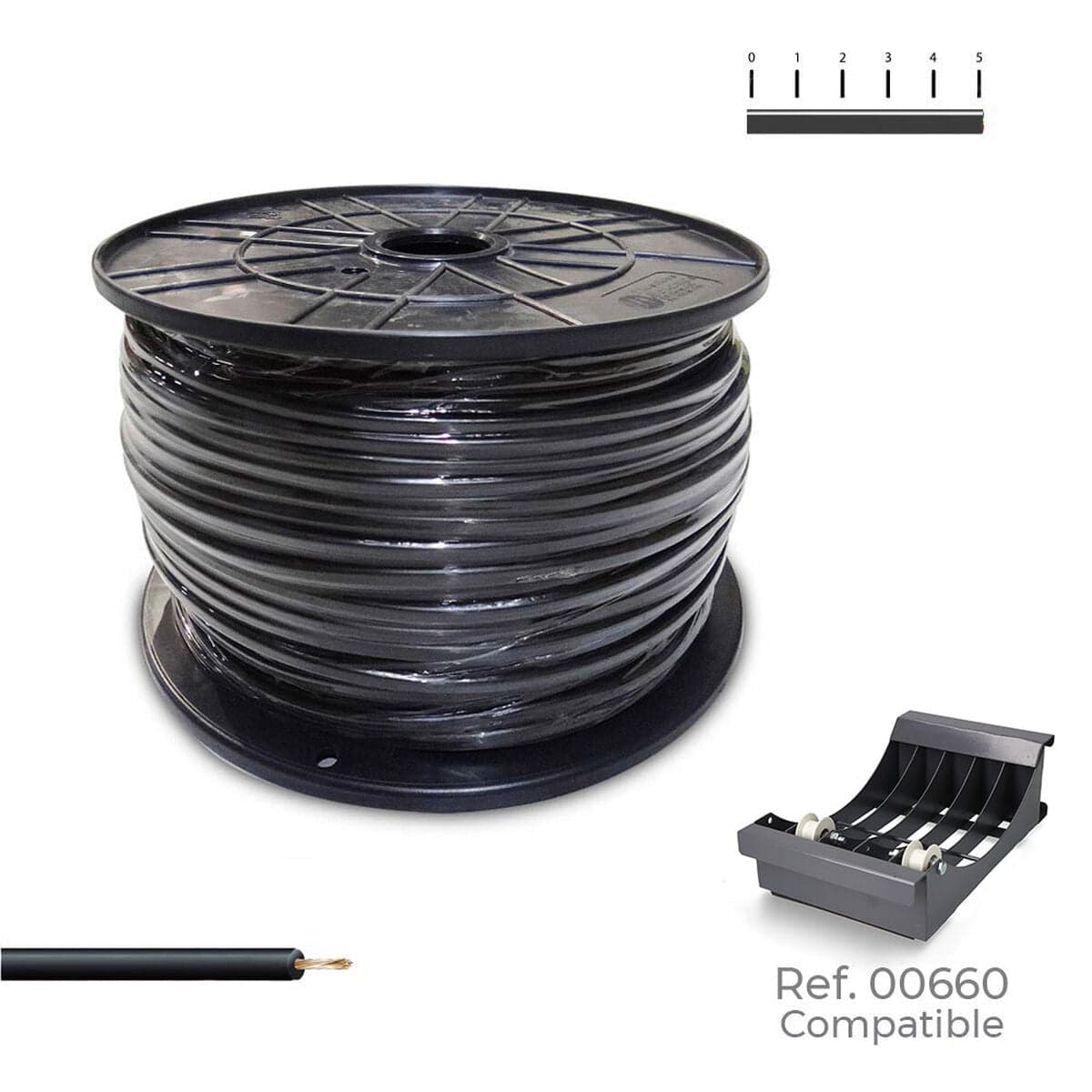 Mehradriges Elektrokabel Sediles h07z1-k Schwarz 1,5 mm 500 m