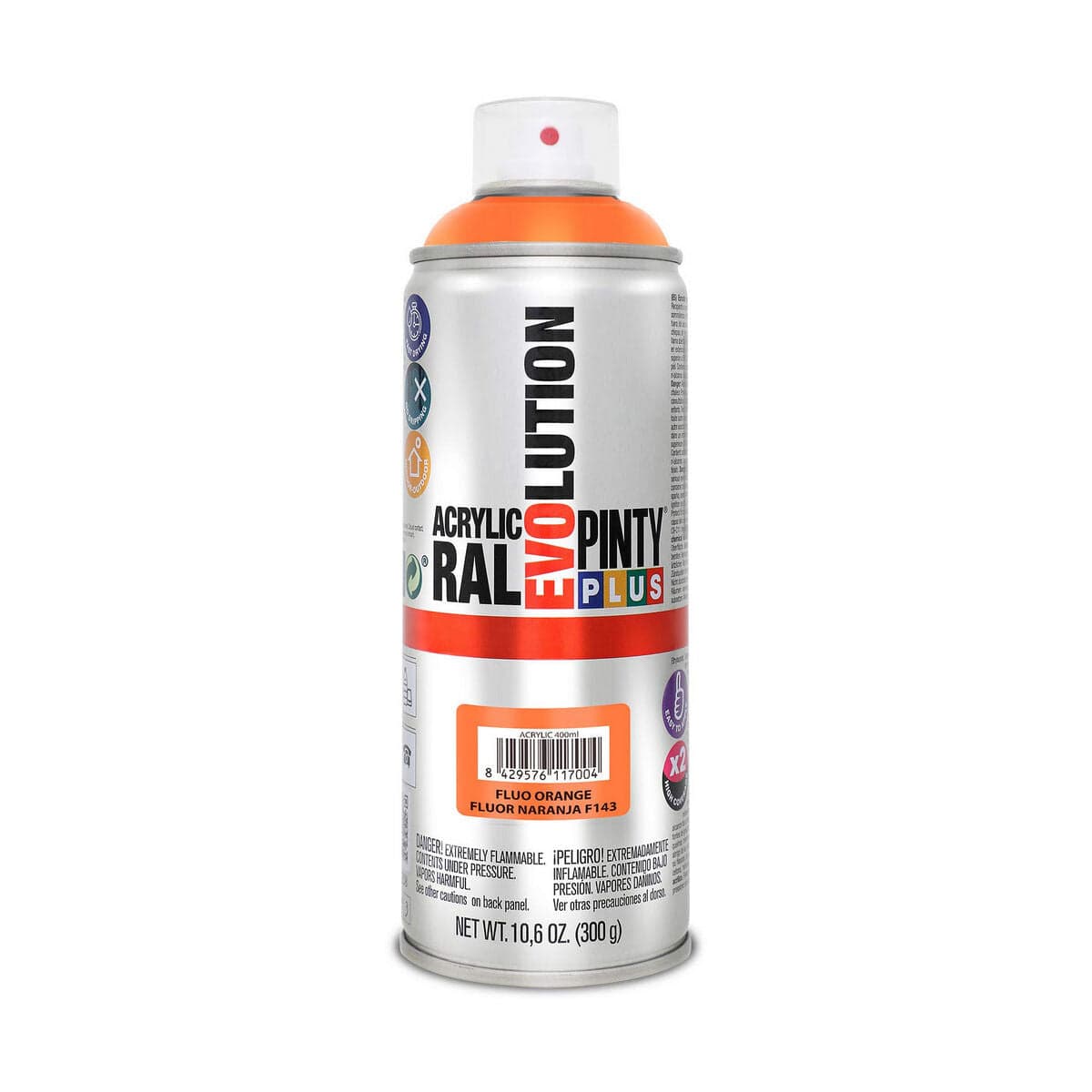 Spray Paint Pintyplus Evolution F143 400 ml Fluorescent Orange