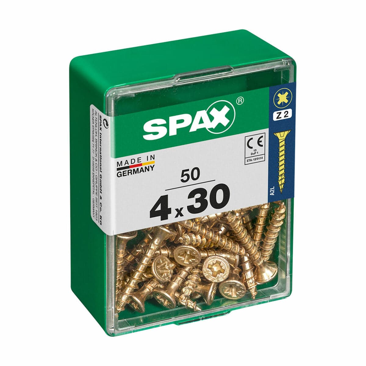 Schraubenbox SPAX Holzschraube Flachkopf (4 x 30 mm) (4,0 x 30 mm)