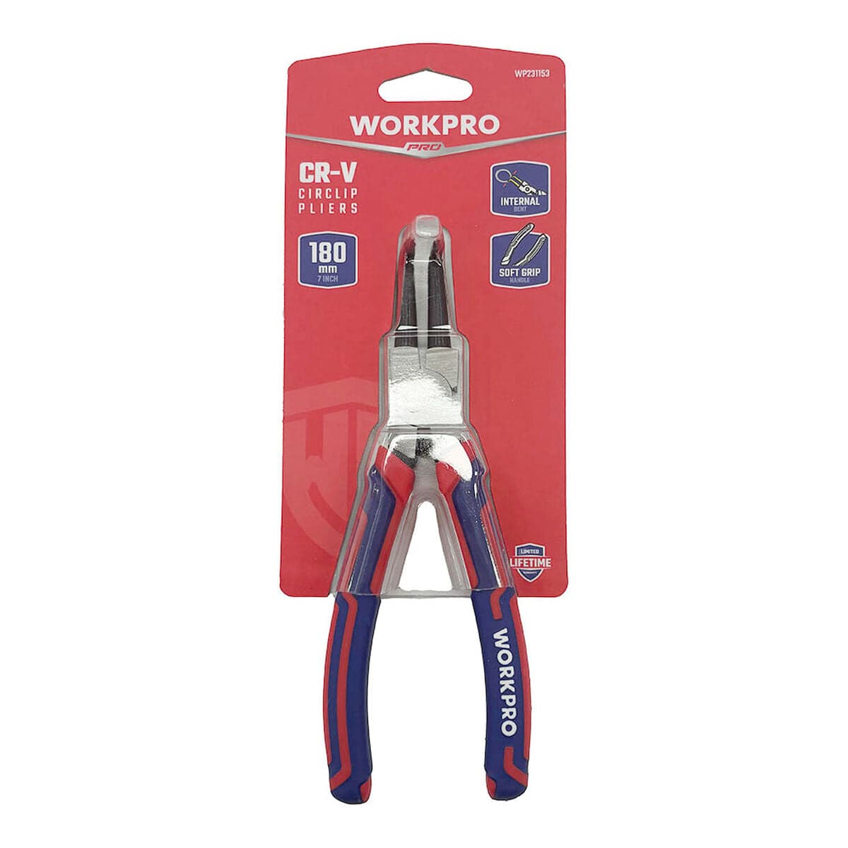Pince pour circlips intérieurs courbée Workpro