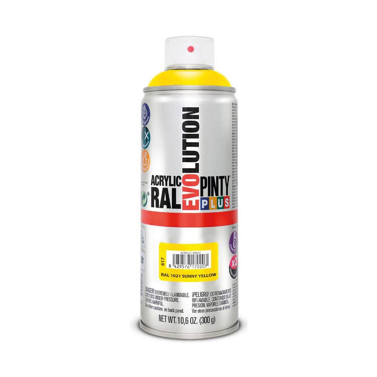 Peinture en spray Pintyplus Evolution RAL 1021 400 ml jaune soleil