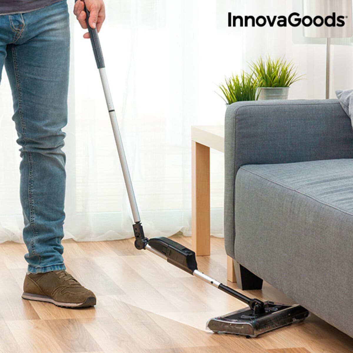 Elektrischer Besen InnovaGoods Rechteckig 7.2 V 700 mAh Schwarz Grau
