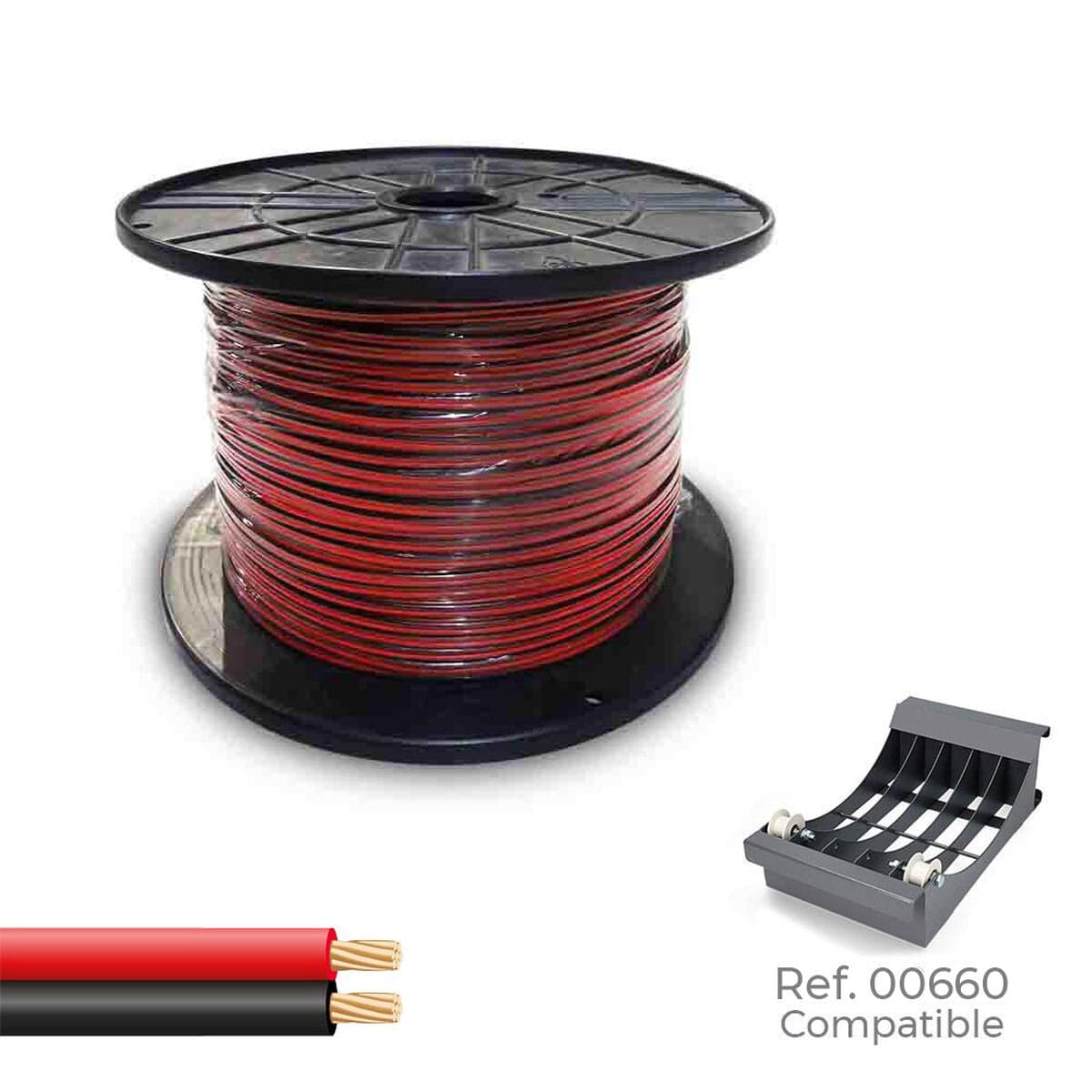 Câble méplat parallèle Sediles Noir Rouge 2 x 1,5 mm 300 m