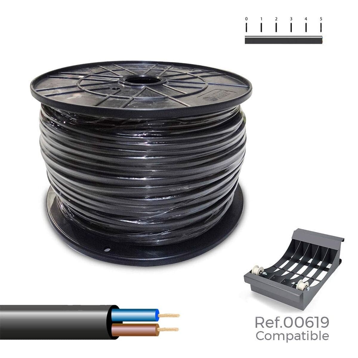 Multi-core Electric Cable Sediles vv-k0.6/1kv Black 2 x 1.5 mm 150 m