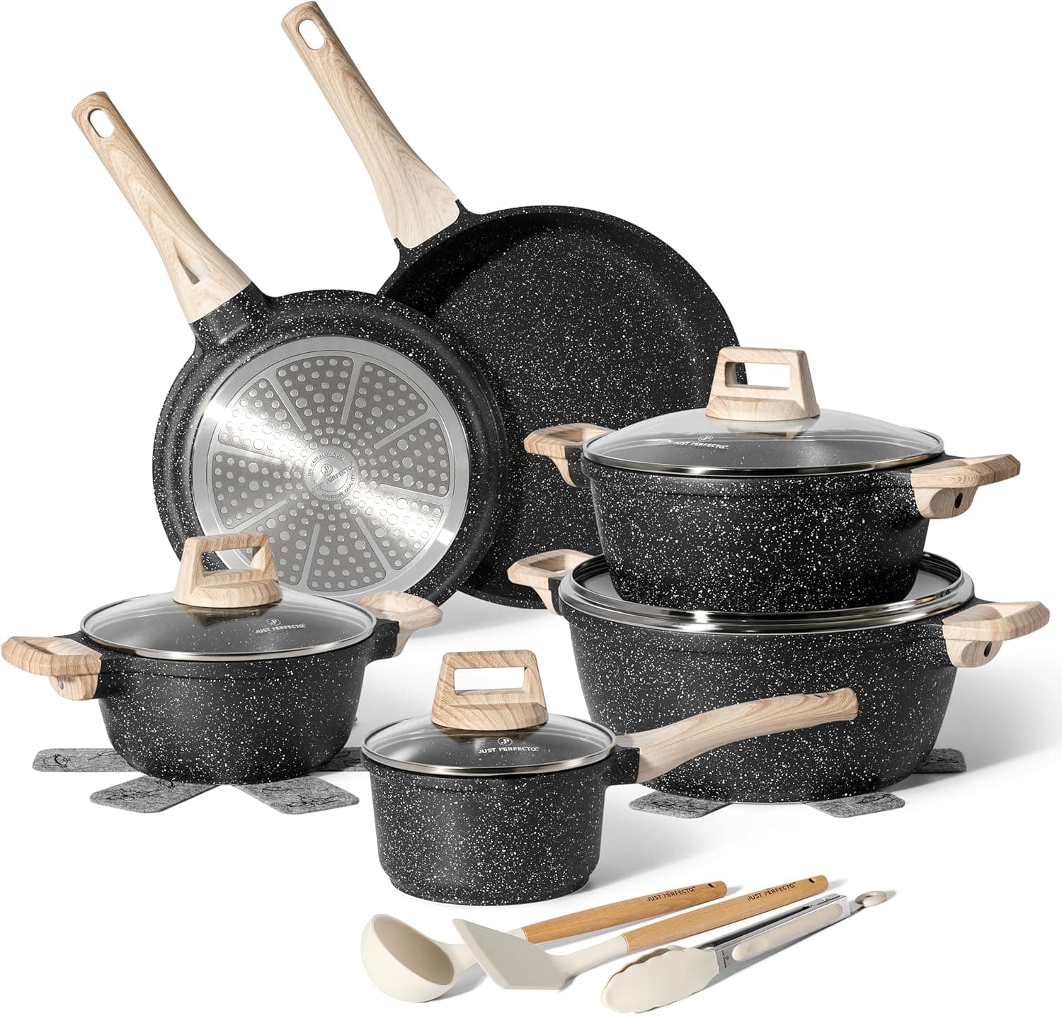 Just Perfecto JL-27 batterie de cuisine 15 pièces - noir