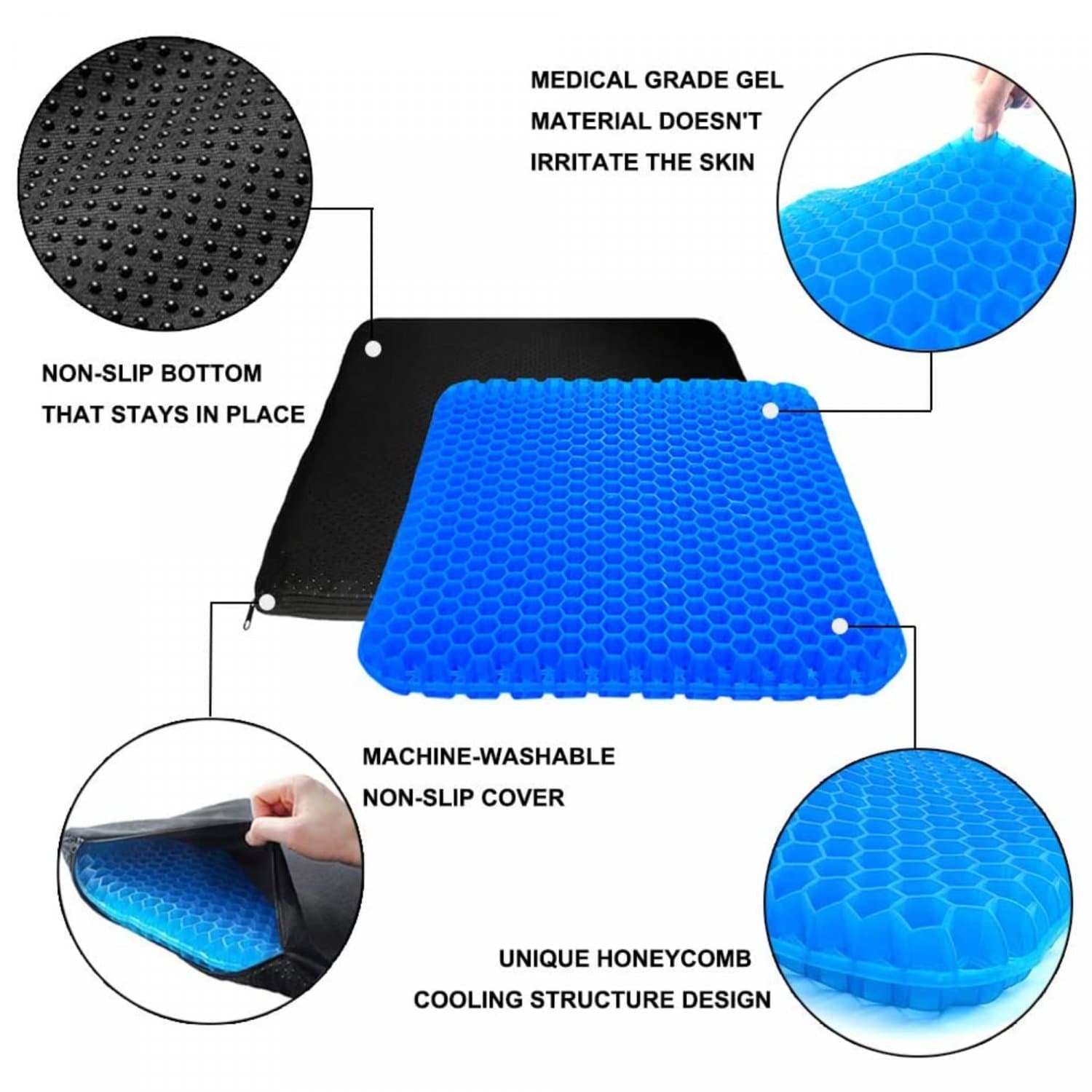 Herzberg HG-03220 Gel-Sitzkissen - Blau