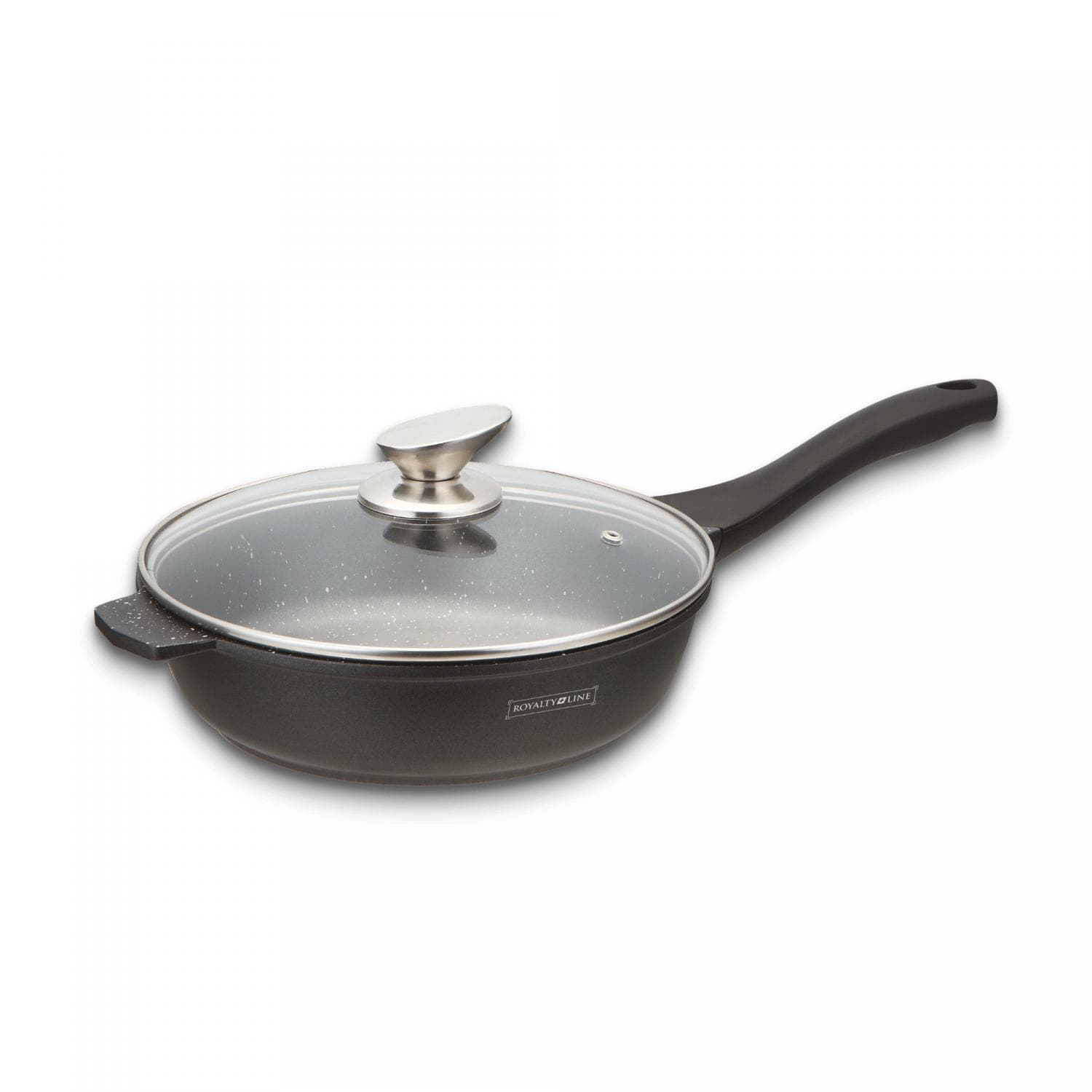 Royalty Line RL-BDF24-M Kookpan Marmeren Coating met Glazen Deksel 24cm