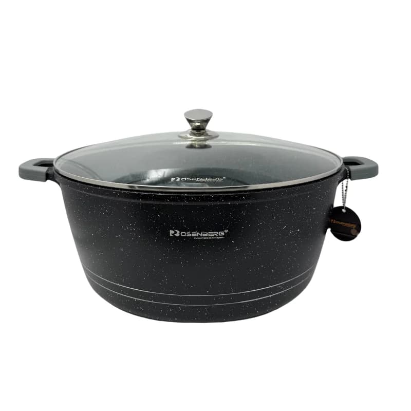 Rosenberg RB-40M2 Schmortopf mit Glasdeckel und Marmorbeschichtung - 40cm