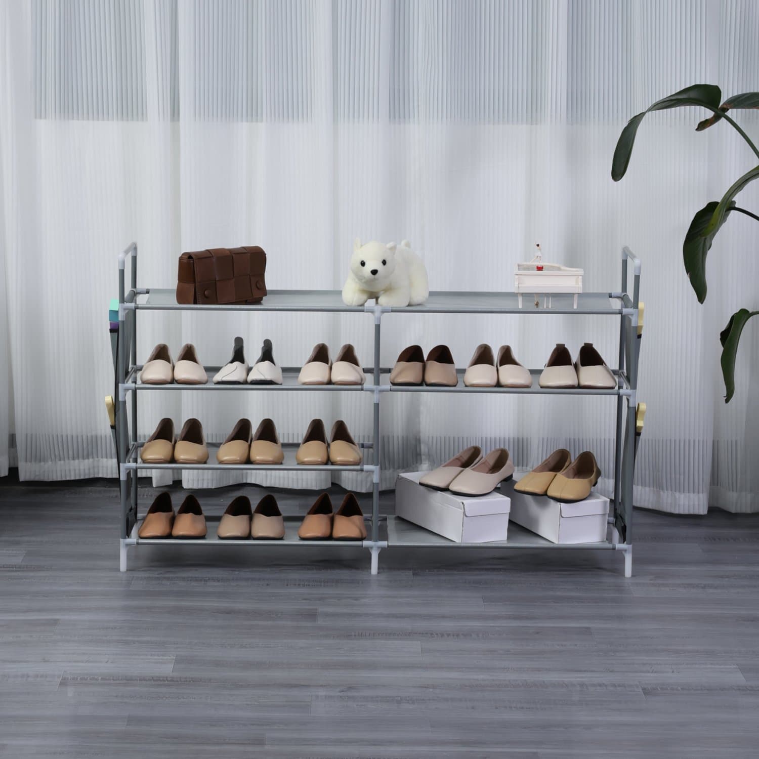 Herzberg HG-03596 7-Layer Storage Shoe Rack (12x70cm) - Grey