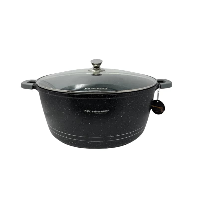 Rosenberg RB-36M2 Schmortopf mit Glasdeckel und Marmorbeschichtung - 36cm