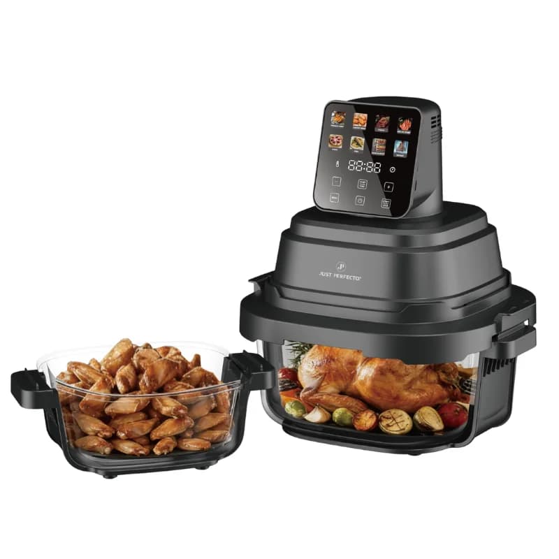 Just Perfecto JP-AF4GL Tragbare Glas-Heißluftfritteuse - 1,5L + 4L