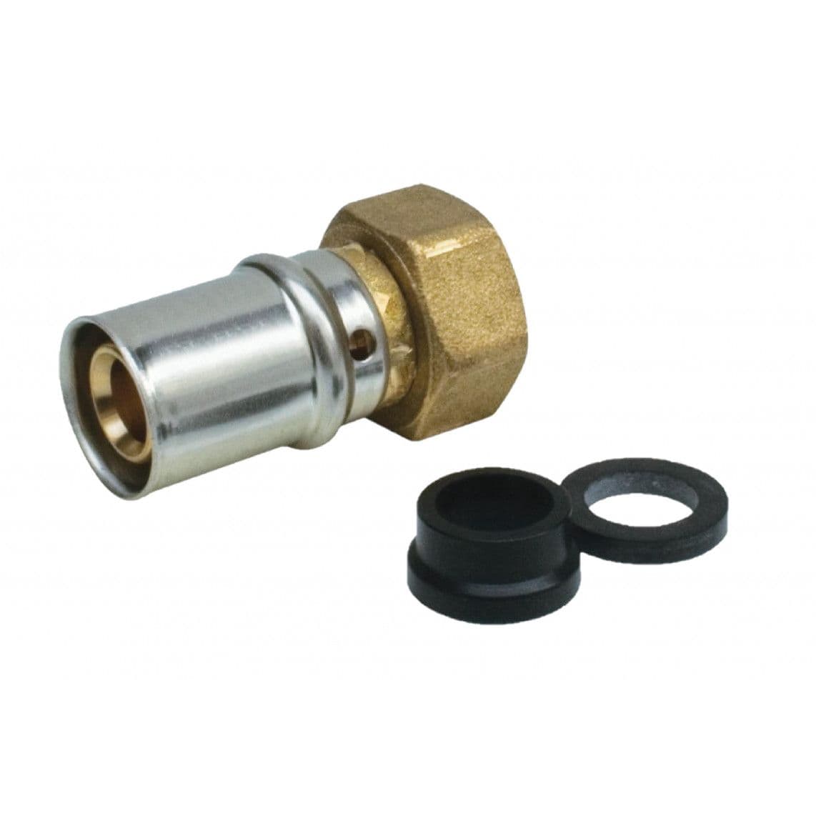 988730155 Transition screw connection, brass, 3/4" euroconus for 16 mm, press fitting for multilayer pipe vue 1