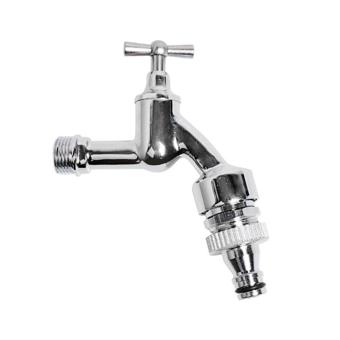 986192155 MS tapkraan Hendel, chroom, 1/2"BU x Gardena Click, met Buisbeluchter u. terugslagklep. vue 1