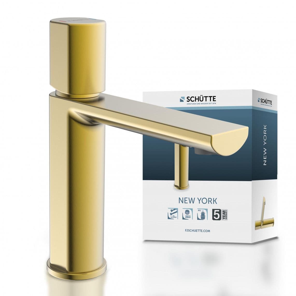 33617 NEW York Wash basin mixer, gold matt vue 1