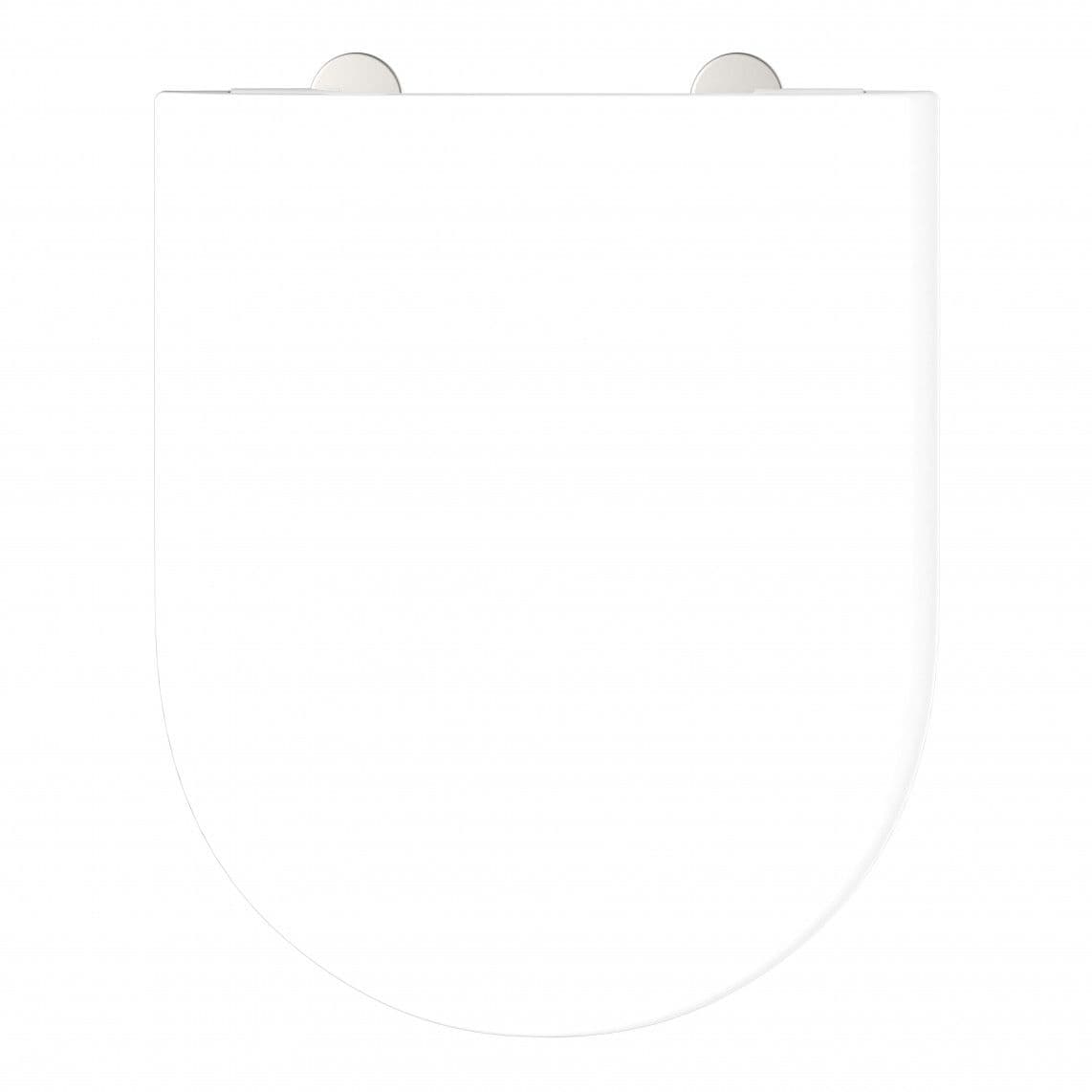 82812 Duroplast WC-zitting WHITE, D-vorm PRO 5, met valrem en afneembaar vue 1