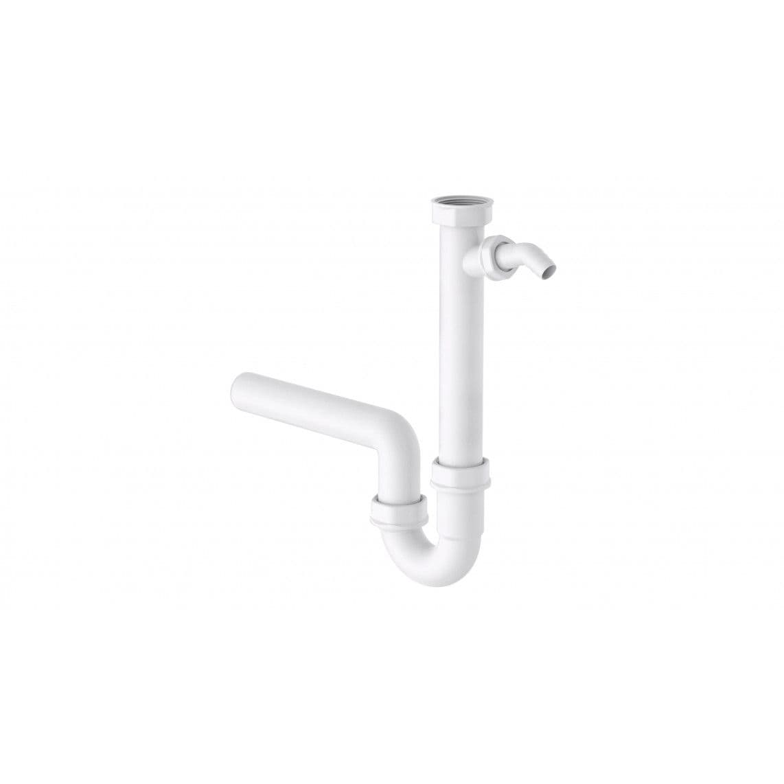 98831348 KS spoelbak-buissifon, wit, 1 1/2"BI x 40 mm, met 3/4" toestelaansluiting vue 1