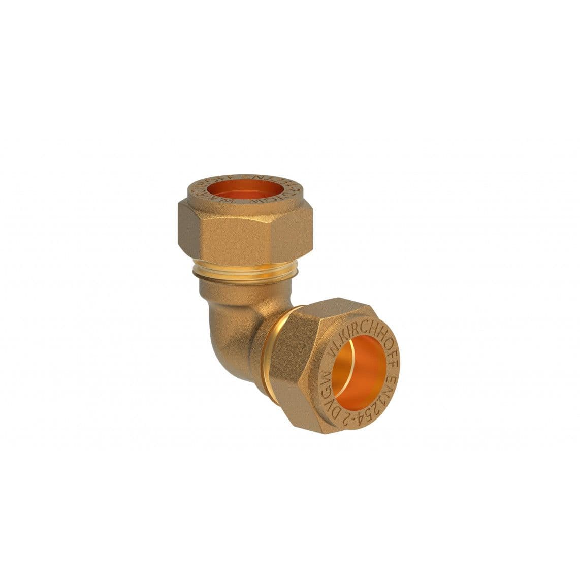 989451217 Brass angle 90°, brass, 15 mm, clamp fitting for copper pipe vue 1
