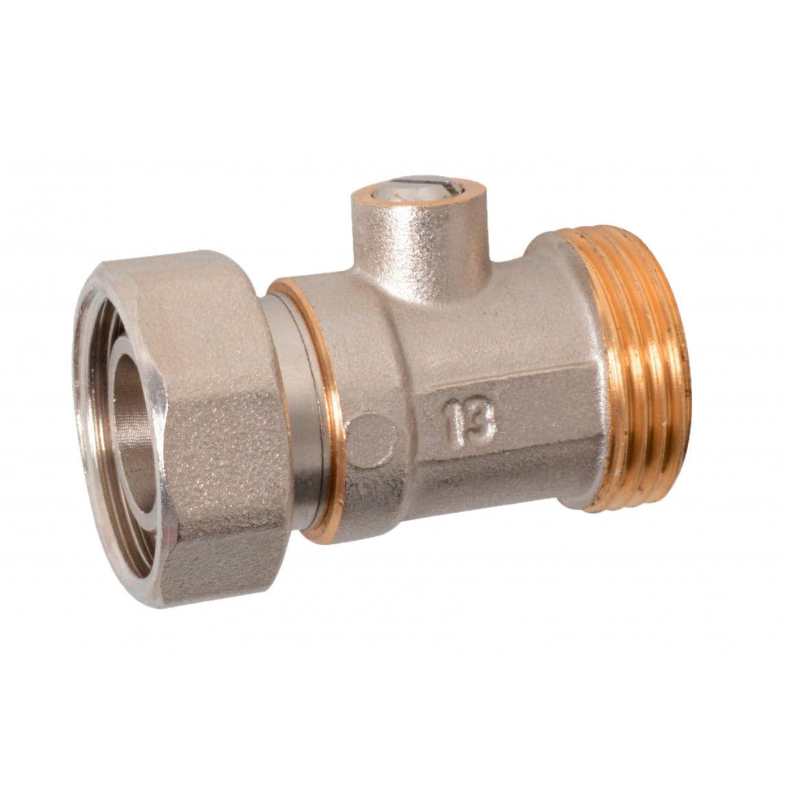 988524055 Ball valve, brass, nickel, 3/4" euroconus x 3/4" female, for distributor outlet vue 1