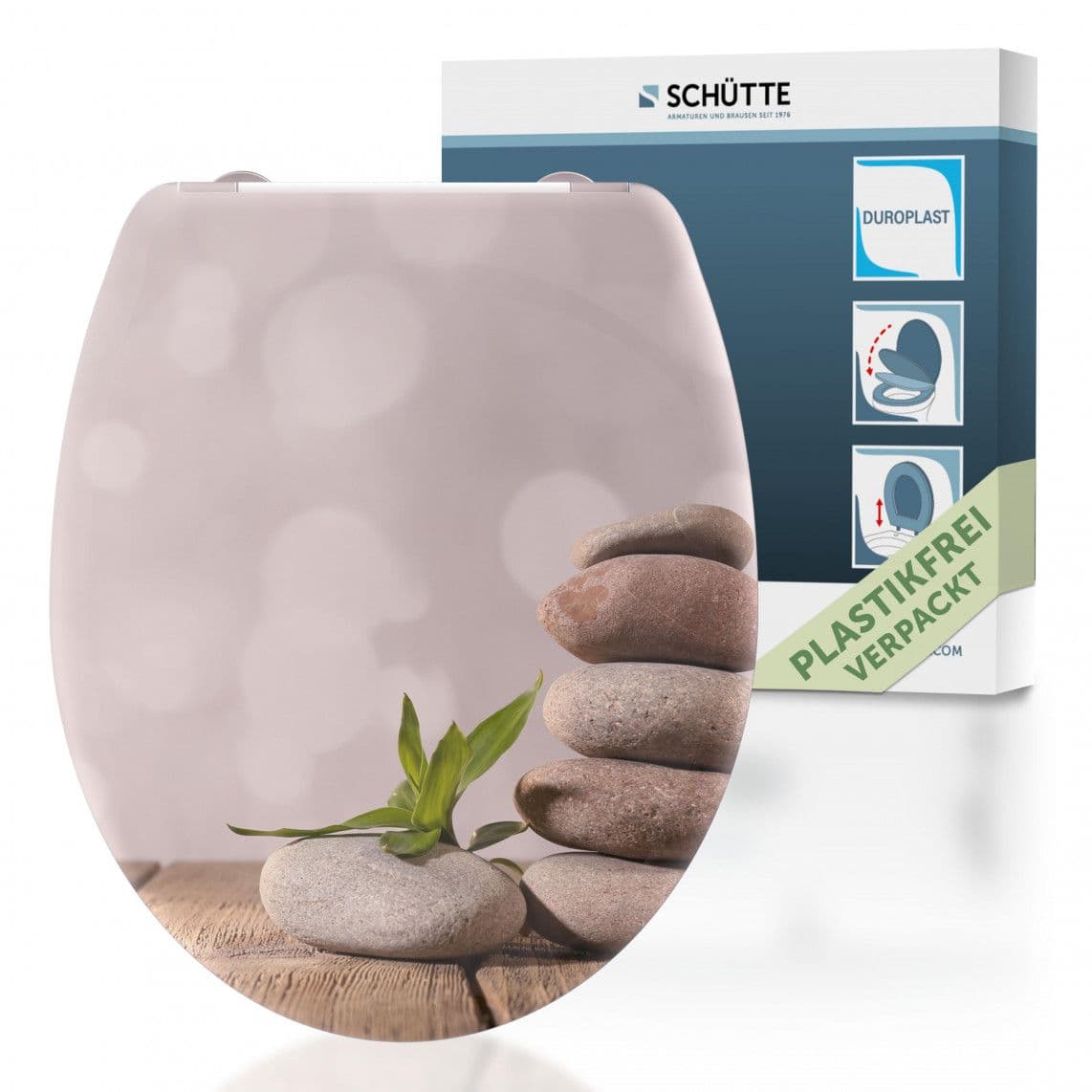82380 Duroplast WC-zitting STONE PYRAMID, met valrem en afneembaar vue 1