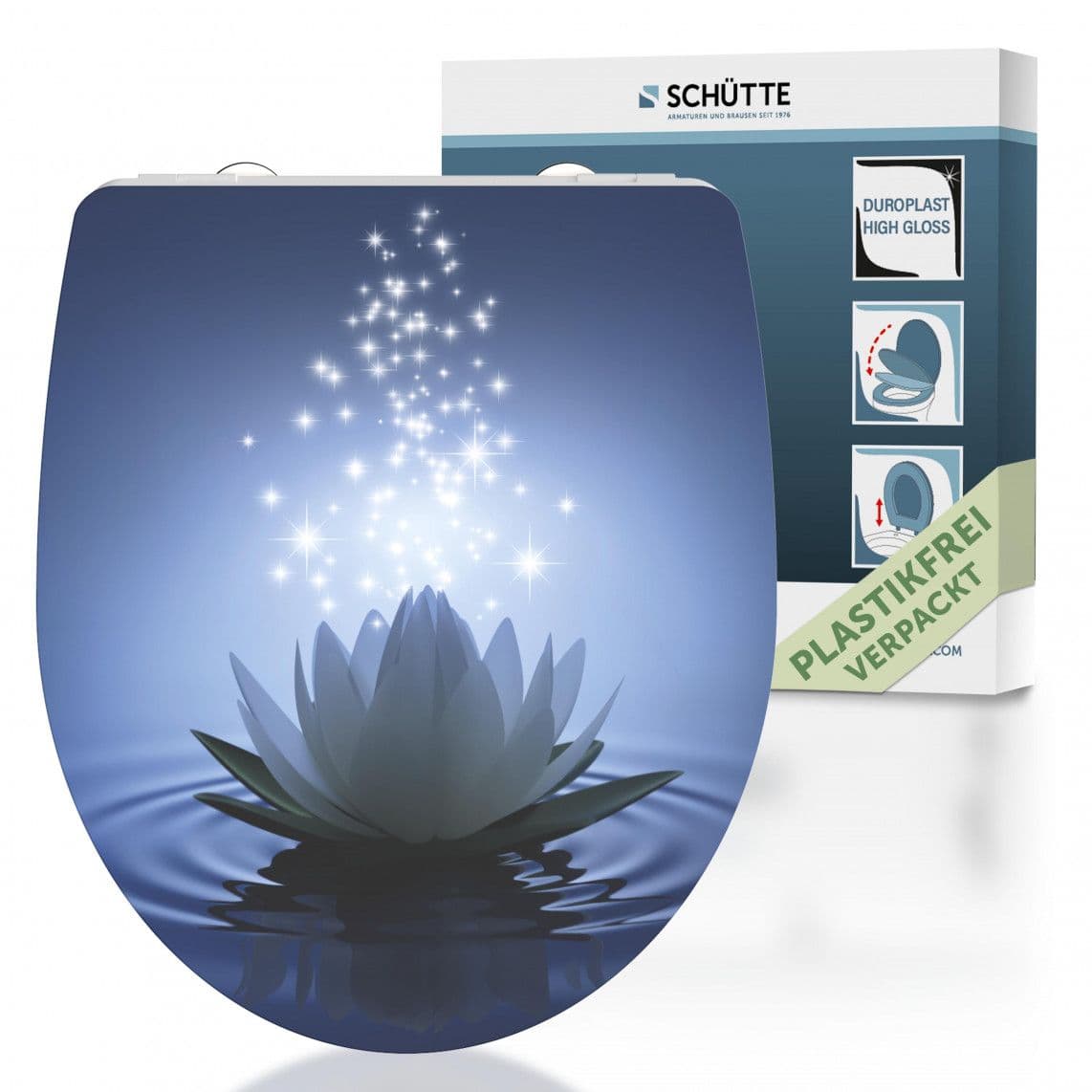 82582 Duroplast HG Toilet seat WATER LILY, with soft close and quick release vue 1