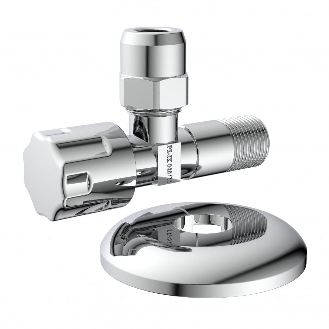 98480420 hoekstopkraan, 3/8"BU x 3/8"BU x 10 mmQ, met Duwrozet vue 1