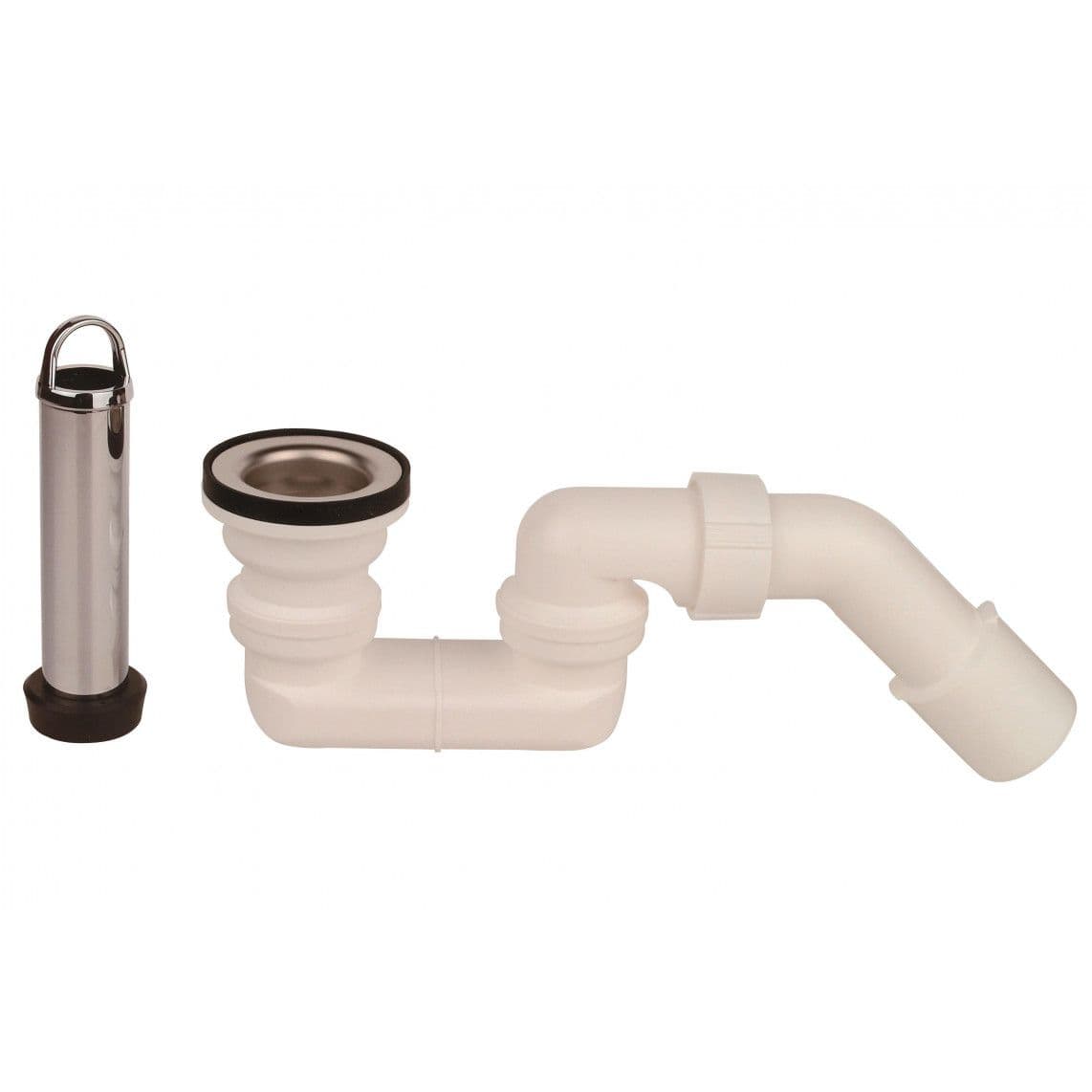 98809148 Standpipe valve, chrome/white, 1 1/2" x 40/50 mm, with trap vue 1