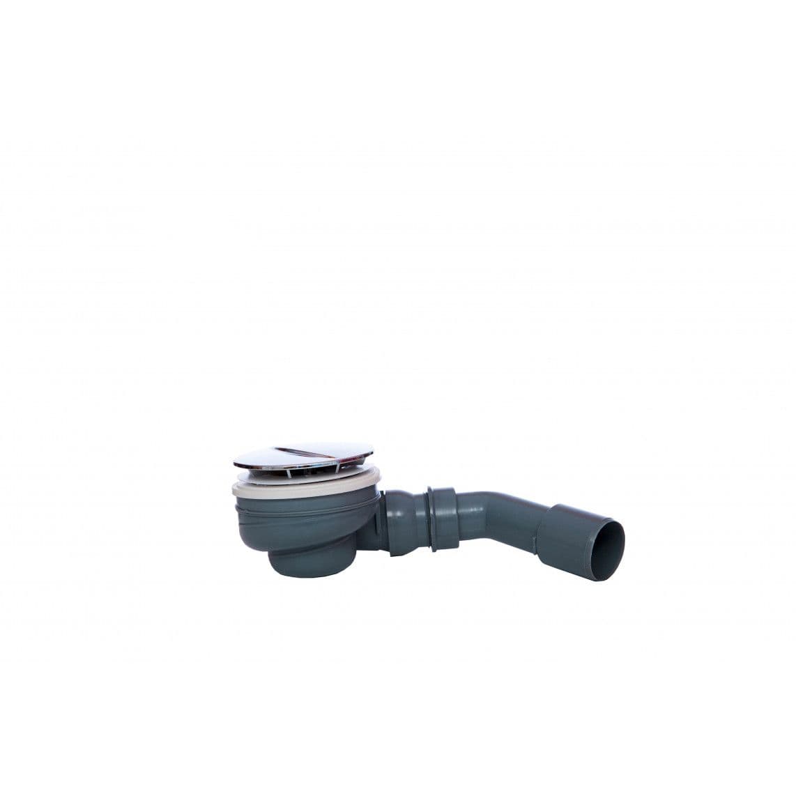98811219 ECO-SAVE Shower and bathtub drain, plastic, chrome, 90 mm, 1 1/2" x 40/50 mm, with cover 110 mm vue 1