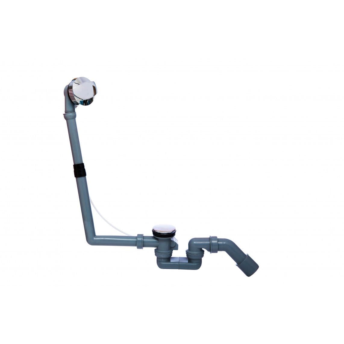 98845019 ECO-SAVE KS afvoer-en overloopgarnituur badkuip, Grijs, 1 1/2", met waste vue 1