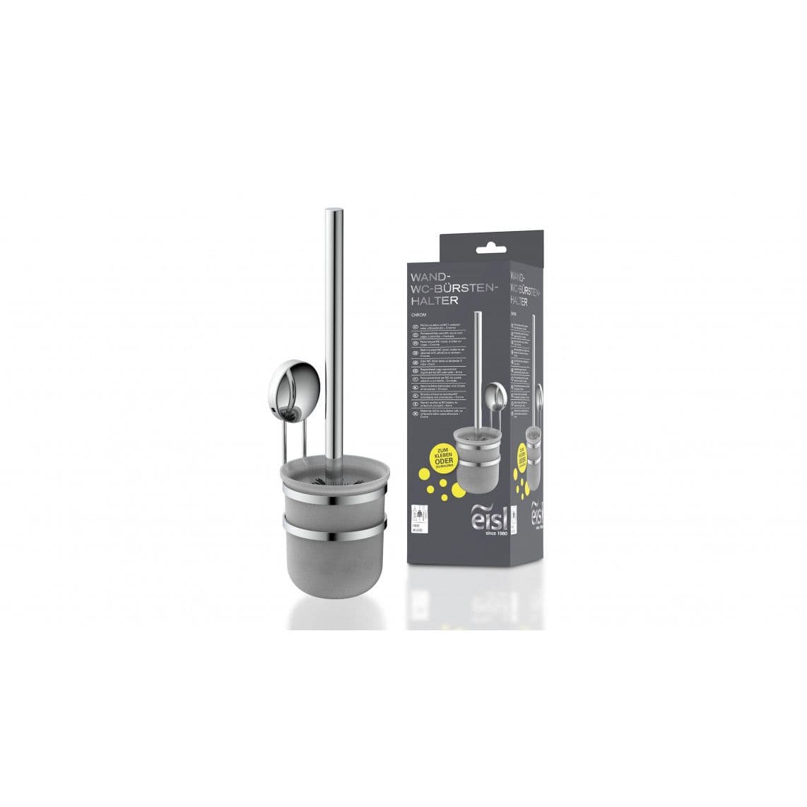 BA0205 Toiletborstelhouder voor wandmontage, chroom, om te lijmen of schroeven vue 1