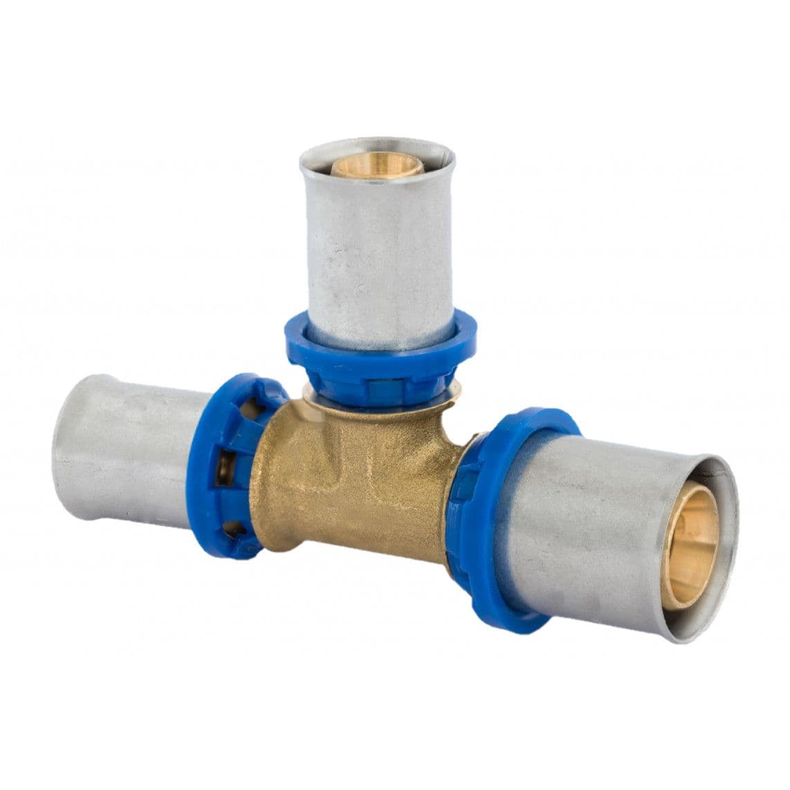 988718255 MS verloop T-stuk, blanco, 26 mm x 16 mm x 26 mm, persfitting voor meerlagen buis vue 1