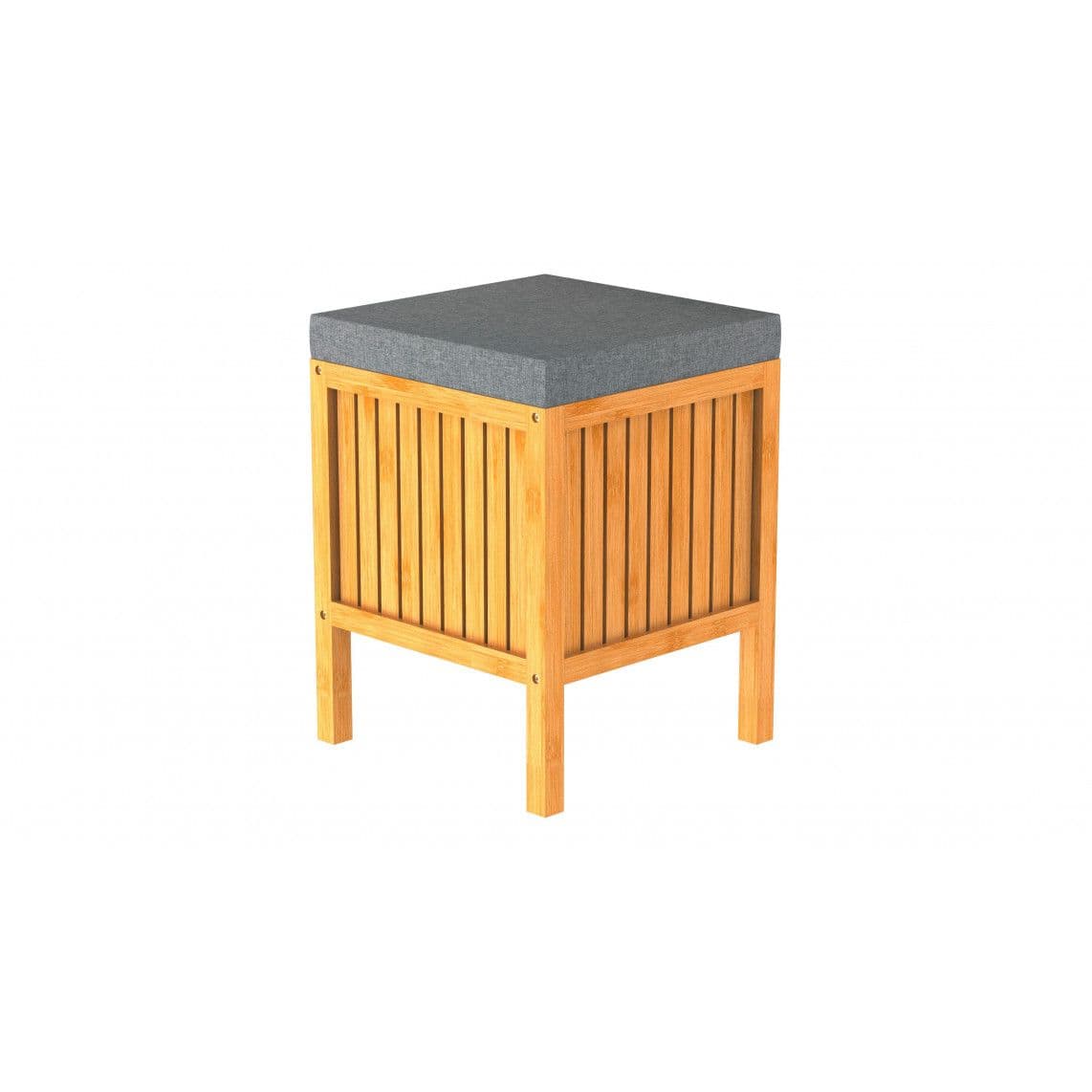 BMBA02-WKBH Bambou Panier à linge avec coussin vue 1