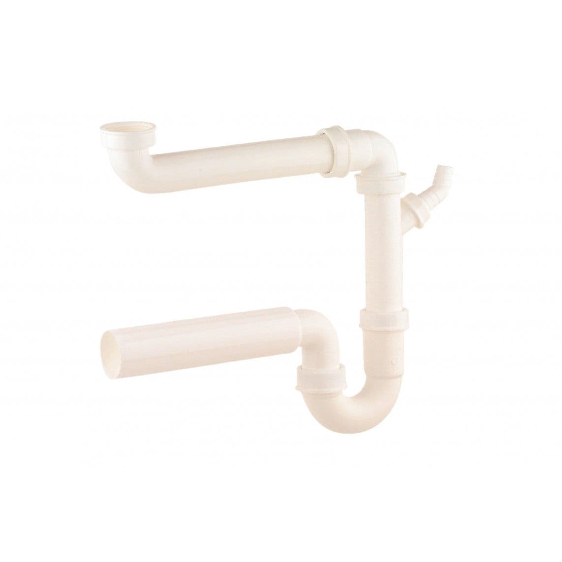 98833648 KS ruimtebesparende buissifon voor spoelbak, wit, 1 1/2"BI x 50 mm, met 3/4" toestelaansluiting vue 1