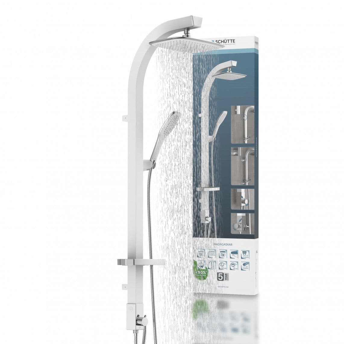 60065 MADAGASKAR Regendouche set, wit/chroom vue 1